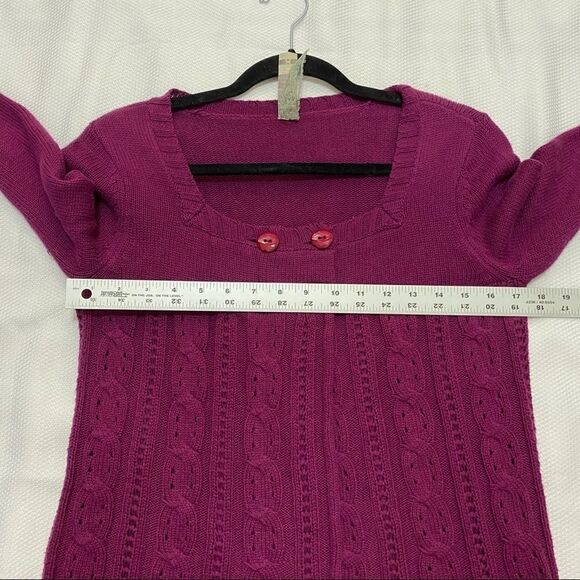 Fossil Fuchsia Purple 2 Button Cardigan Sweater‎ - Picture 3 of 10